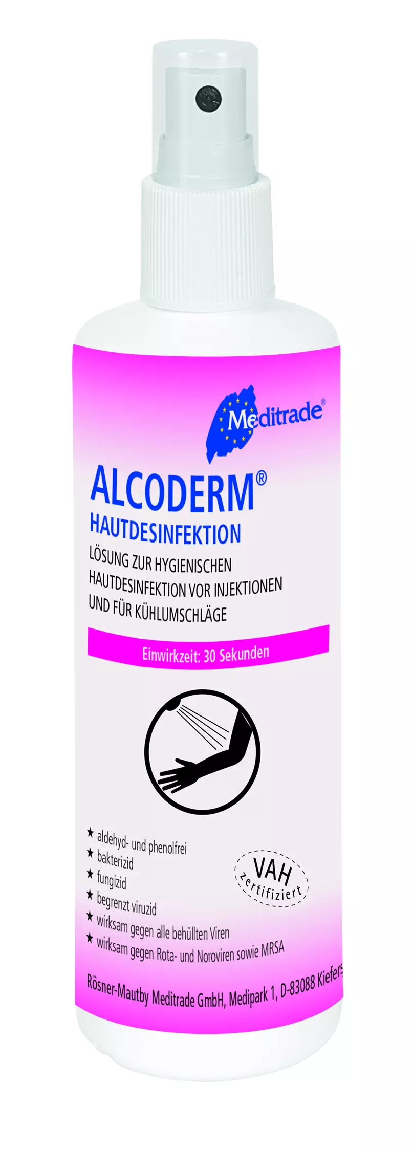 Meditrade 00985D, Alcoderm® Skin Disinfectant, 250 ml, image 1, gallery thumbnail