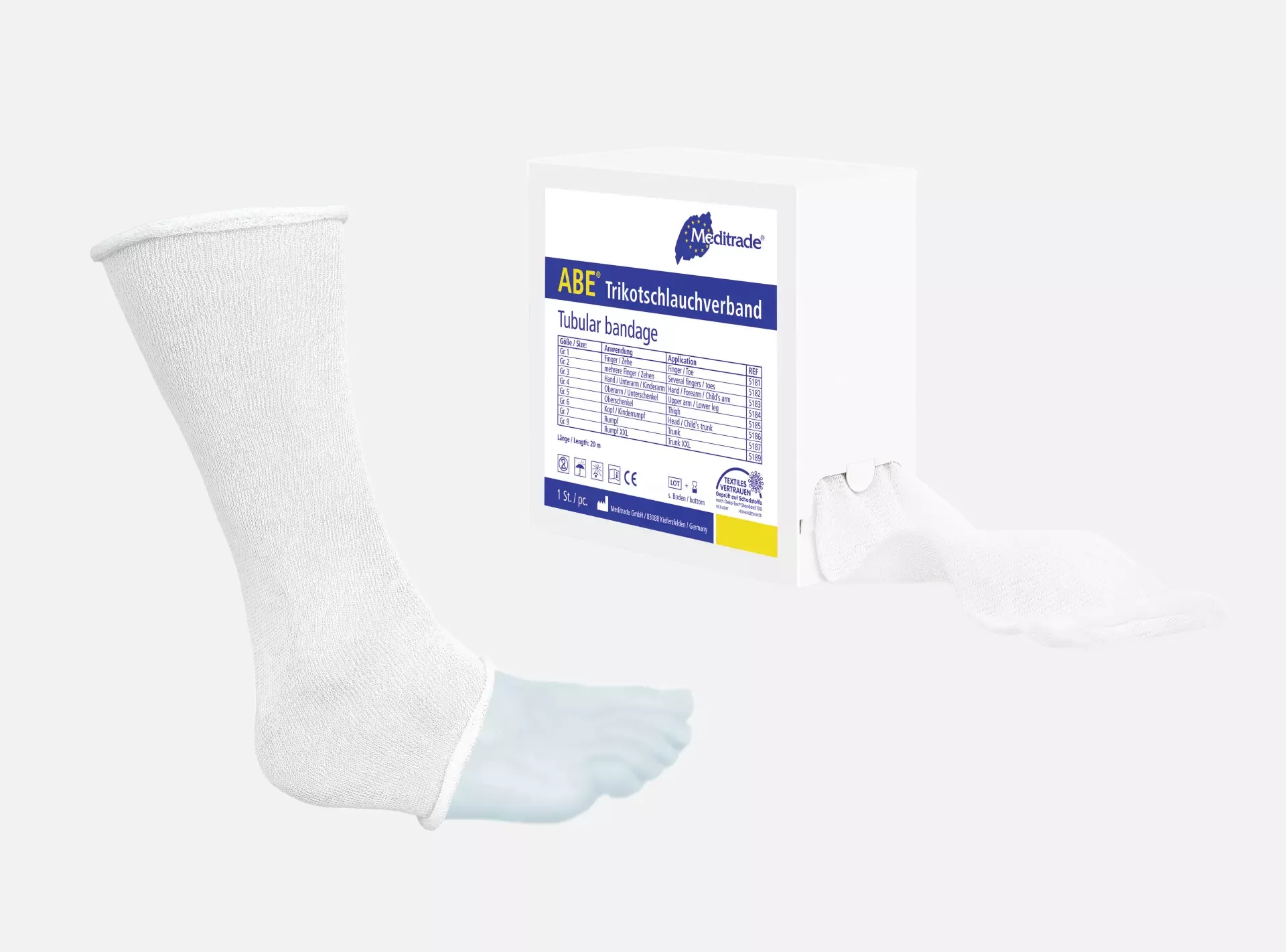 Meditrade 5185, ABE® Tubular Bandage, 8 cm x 20 m, Thigh, image 1