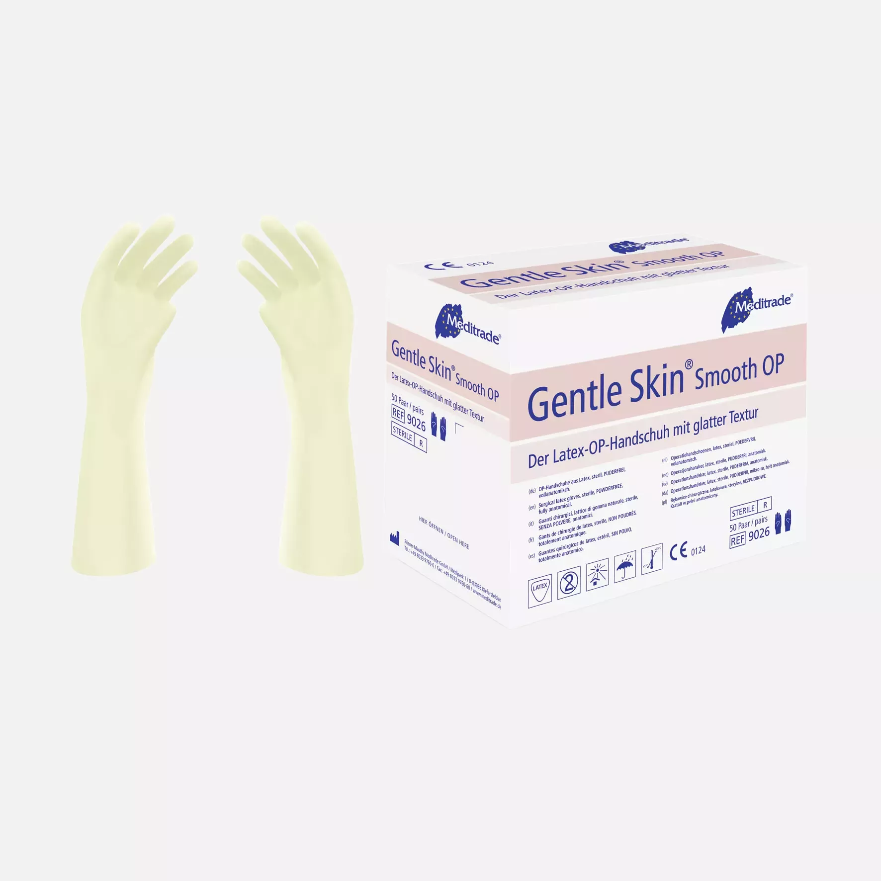 Meditrade 9026, Gentle Skin® Smooth Surgical Latex Glove, Sterile, Powder-Free, image 1
