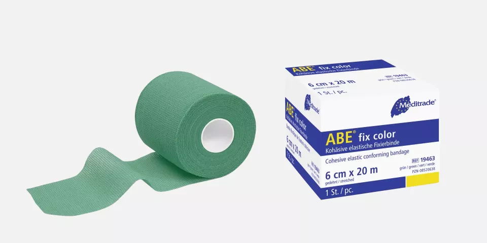 Meditrade 19463, ABE® fix Color Highly Elastic Conforming Bandage, 6 cm x 20 m, Green, image 1, gallery thumbnail