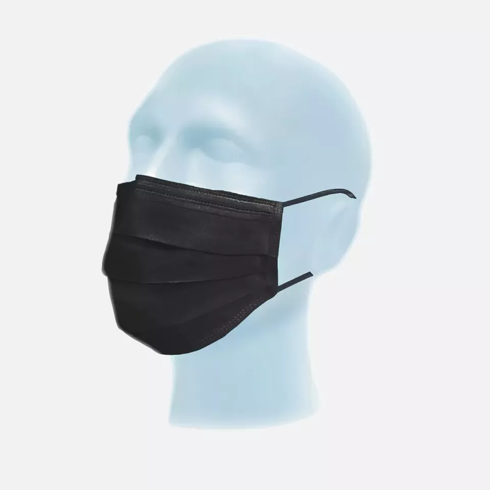Meditrade 80-904, Suavel® Protec Black Surgical Mask with Elastic Ear Loops, Black, Type II, image 1, gallery thumbnail