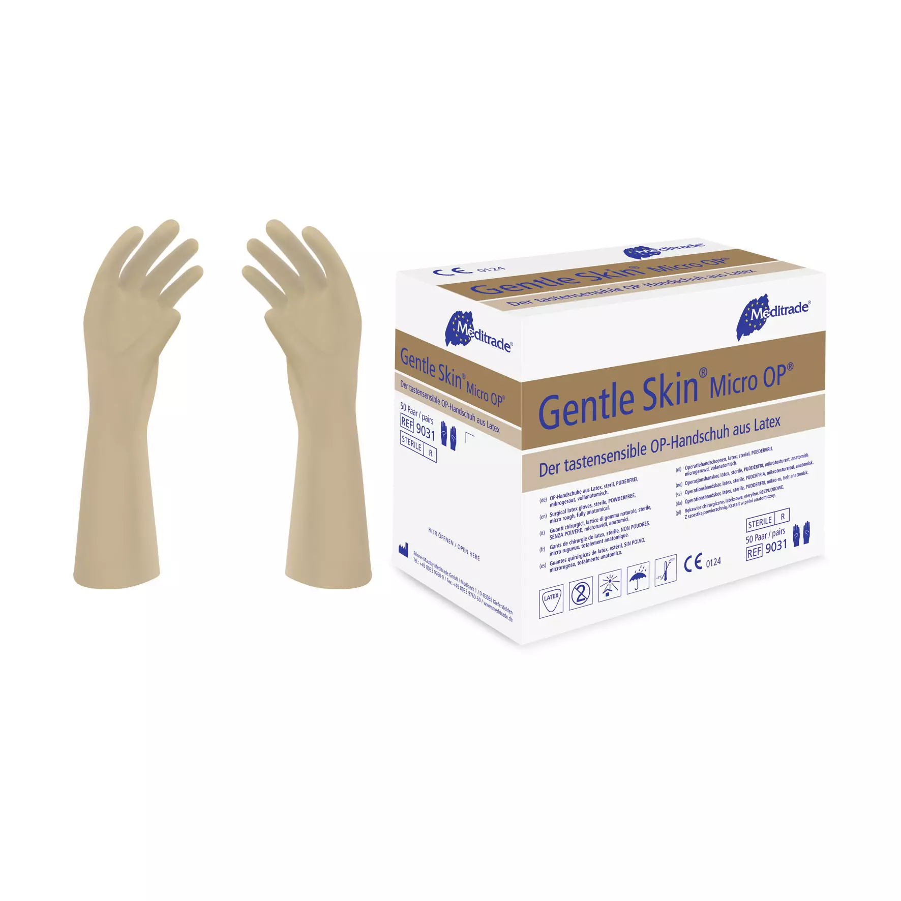 Meditrade 9031, Gentle Skin® Smooth Surgical Latex Glove, Sterile, Powder-Free, image 1