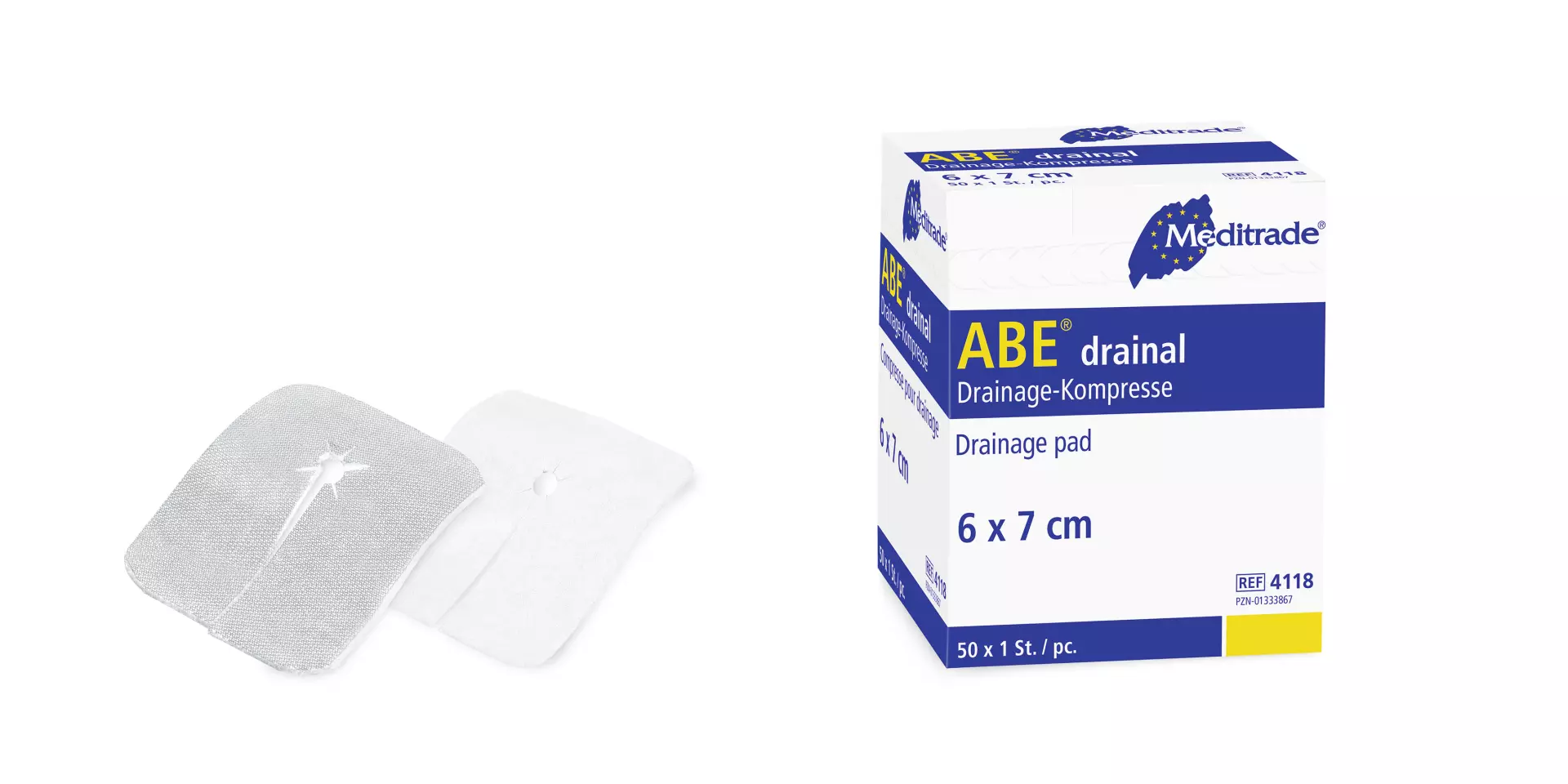 Meditrade 4118, ABE® drainal, 6 x 7 cm, sterile, image 1