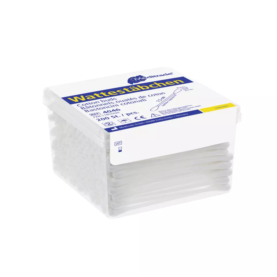 Meditrade 4046, Cotton Swabs, Length: 7.5 cm, Small Head, Plastic, image 1, gallery thumbnail