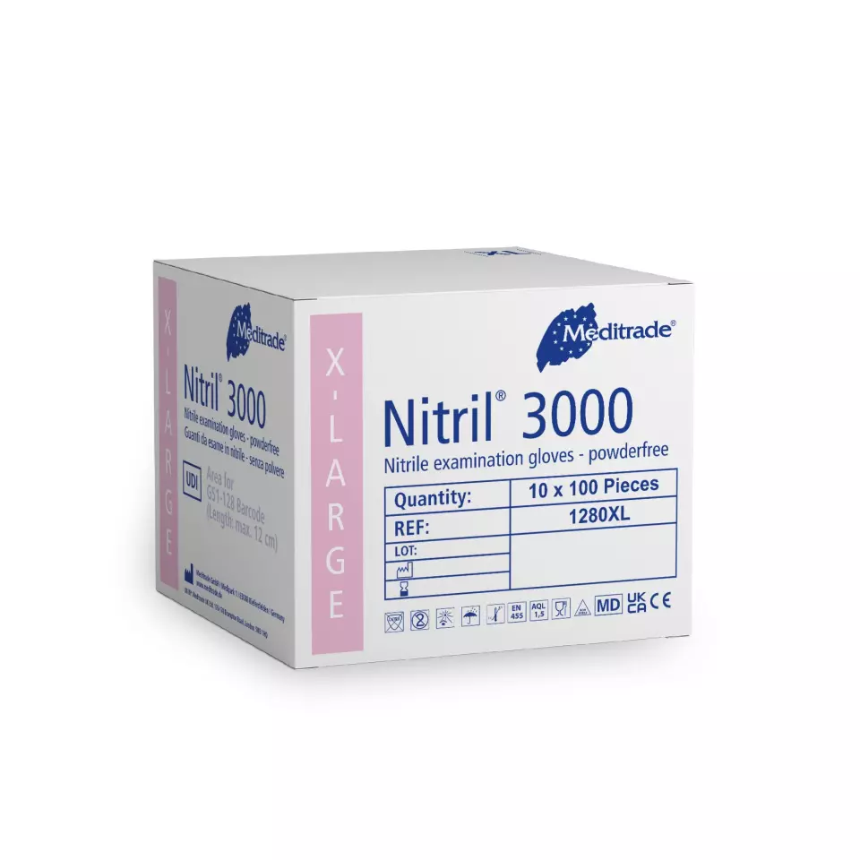 Meditrade 1280, Nitril® 3000 Nitrile Examination Glove, Powder-Free, image 4, gallery thumbnail