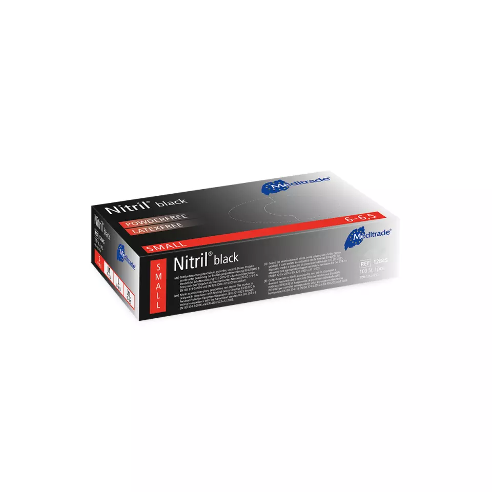 Meditrade 1284, Nitril® Black Nitrile Examination Glove, Powder-Free, image 3, gallery thumbnail