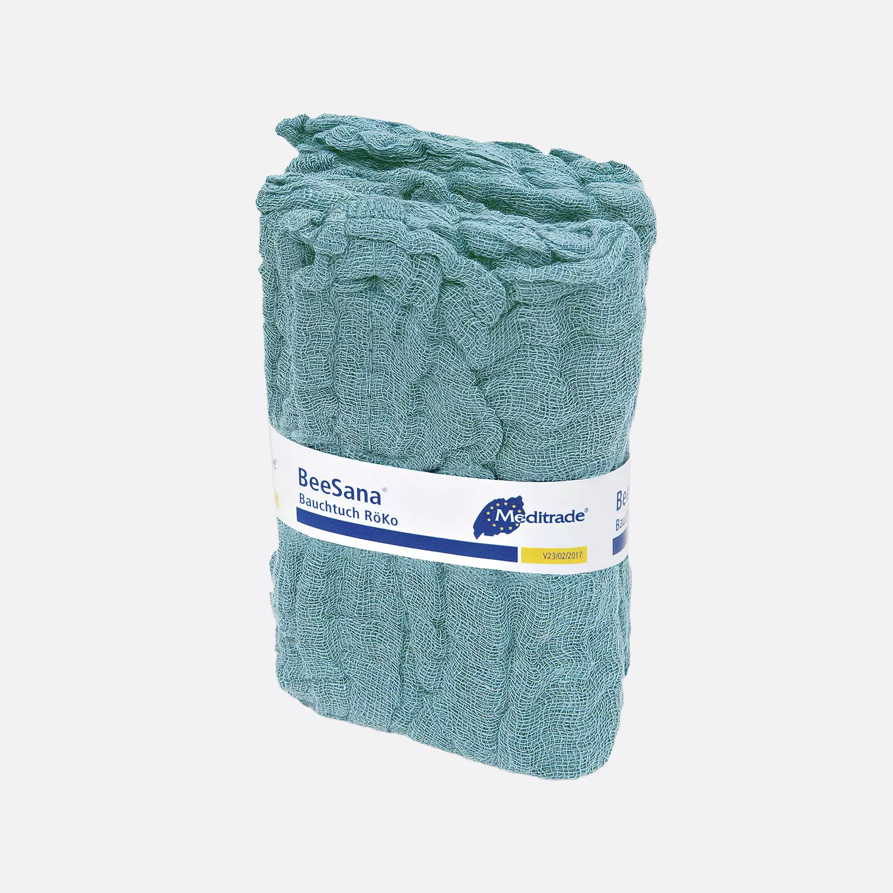 Meditrade 1696, BeeSana® Laparotomy Sponge, X-Ray Contrast Thread, Non-Sterile, 4-Ply, 8 x 90 cm, Green, With Loop, image 1