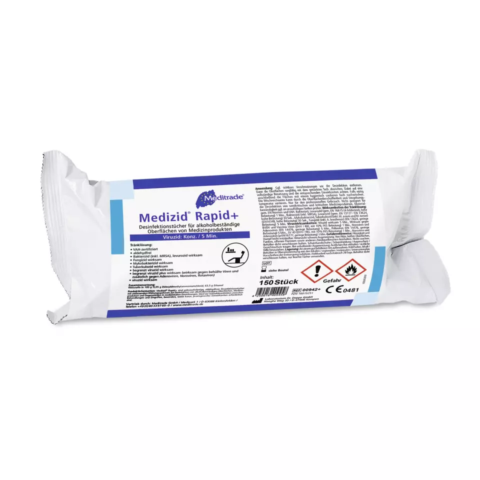 Meditrade 00942, Medizid® Rapid+ Disinfectant Wipes, Refill Can, image 1, gallery thumbnail