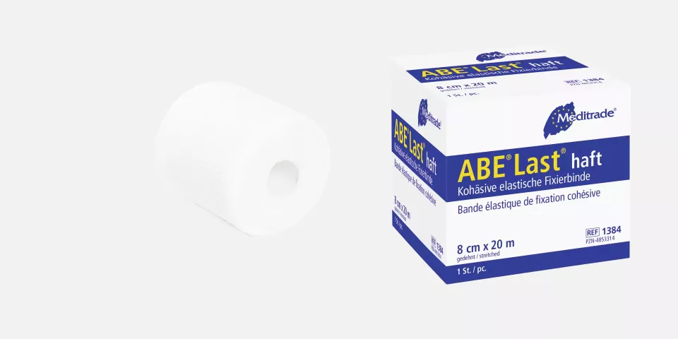 Meditrade 1384, ABE Last® Cohesive Highly Elastic Fixation Bandage, 8 cm x 20 m, image 1, gallery thumbnail