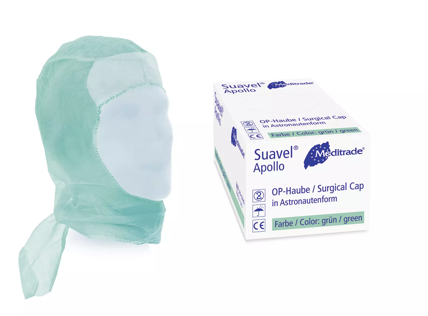 Meditrade 70-131G, Suavel® Apollo Surgical Cap Astronaut Style, Green, image 1