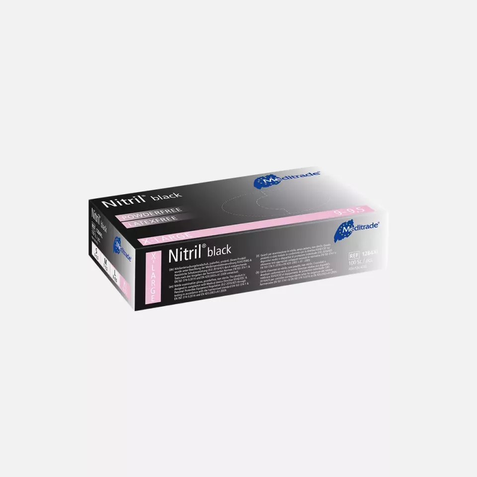 Meditrade 1284, Nitril® Black Nitrile Examination Glove, Powder-Free, image 4, gallery thumbnail
