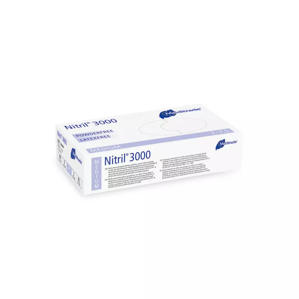 Meditrade 1280, Nitril® 3000 Nitrile Examination Glove, Powder-Free, image 2, gallery thumbnail
