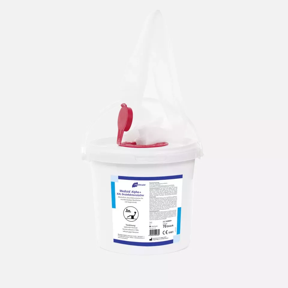 Meditrade 00969, Medizid® Alpha+ Wipes, Alcohol-Free Disinfectant Wipes, Wipes in Bucket, image 1, gallery thumbnail