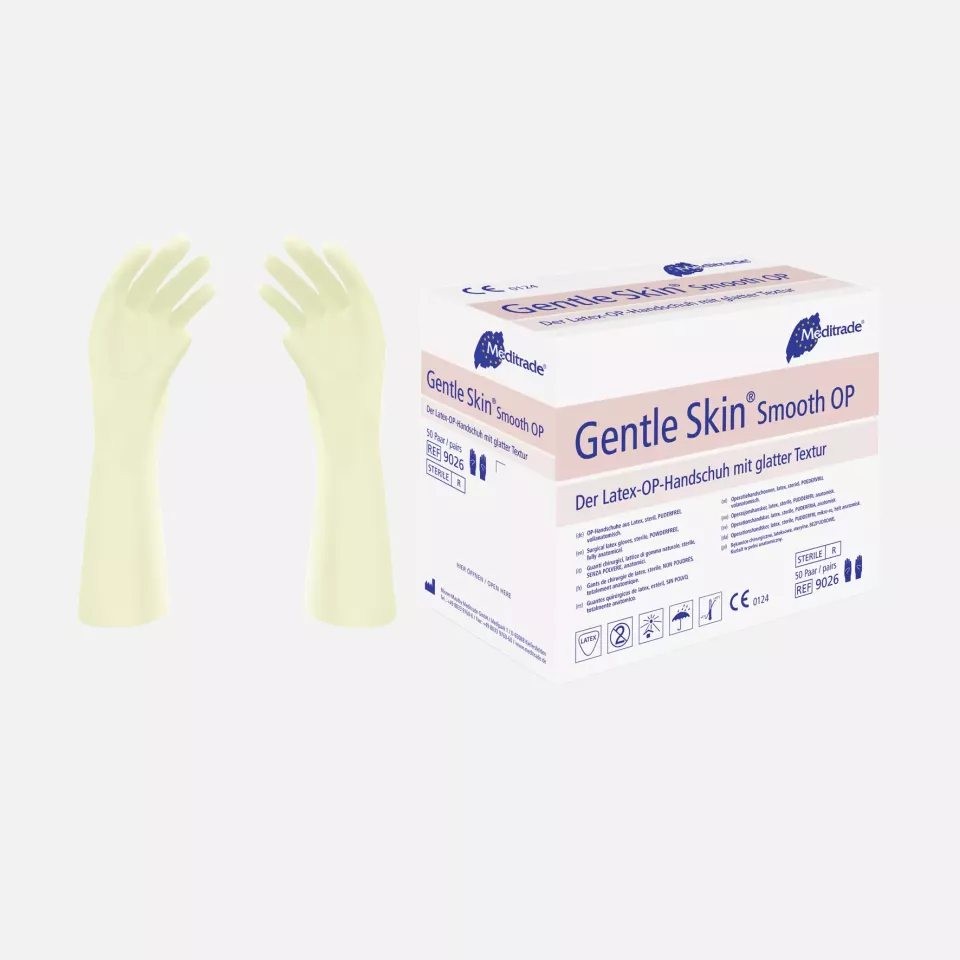 Meditrade 9026, Gentle Skin® Smooth Surgical Latex Glove, Sterile, Powder-Free, image 1, gallery thumbnail