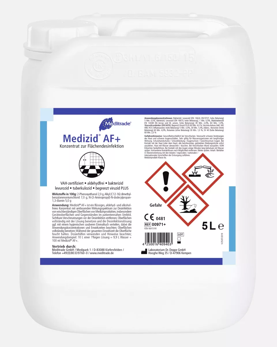 Meditrade 00971, Medizid® AF+ Aldehyde-Free Surface Disinfectant, 5 L, image 1, gallery thumbnail