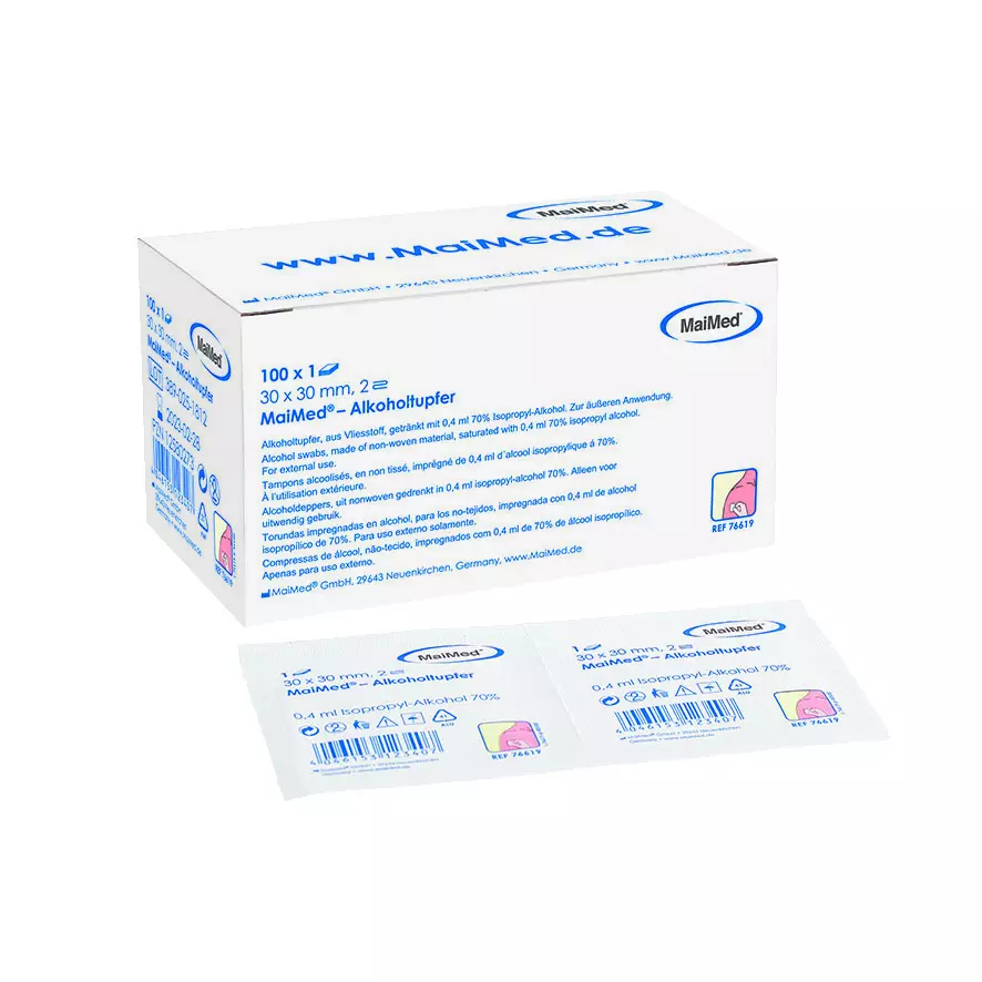 Meditrade 4465, Alcohol Swab, 3 x 3 cm, image 1, gallery thumbnail