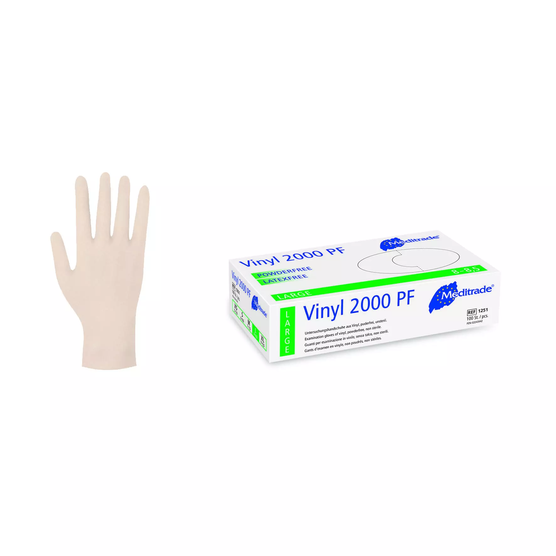 Meditrade 1251, Vinyl 2000 PF Vinyl Examination Glove, Powder-Free, image 1