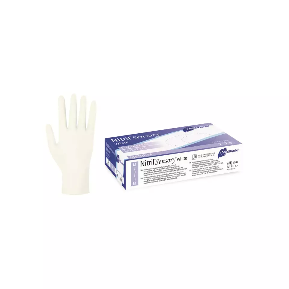 Meditrade MET2280-VAR-VAR, Nitril® Sensory® White, image 1, gallery thumbnail
