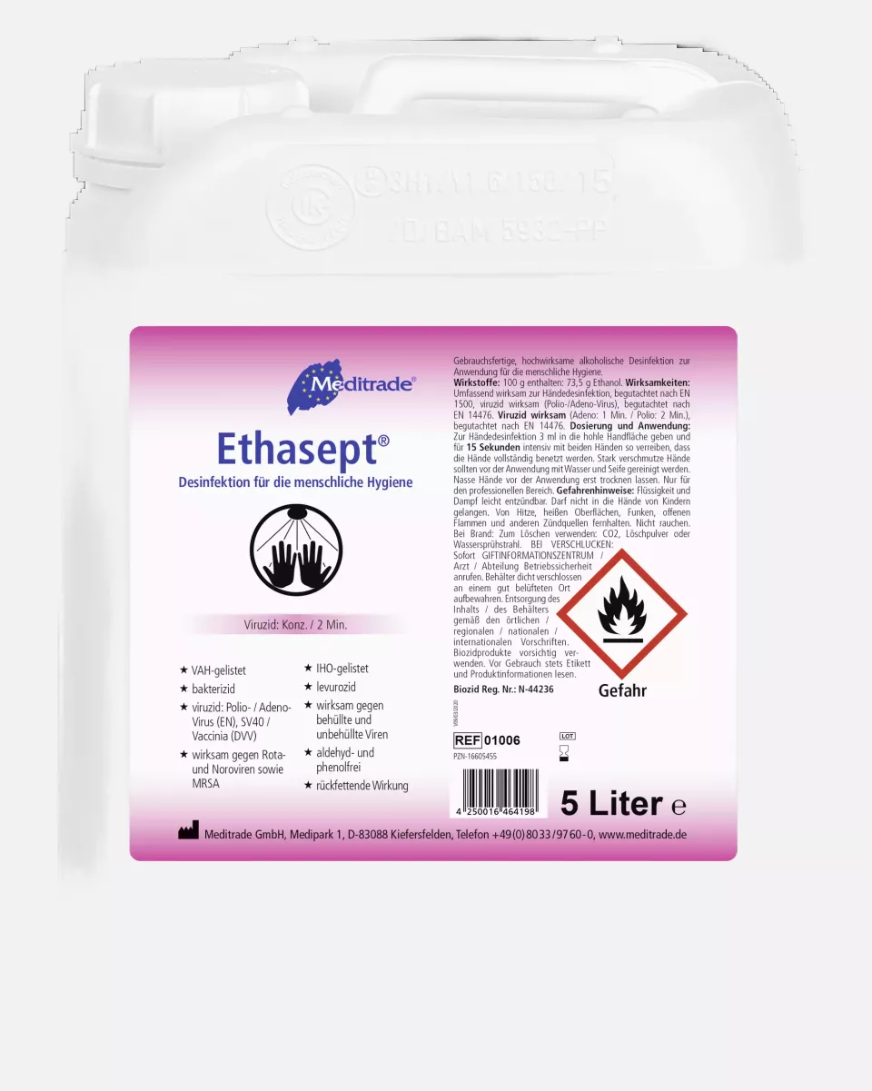 Meditrade 01006, Ethasept® Hand Disinfectant, 5 L, image 1, gallery thumbnail
