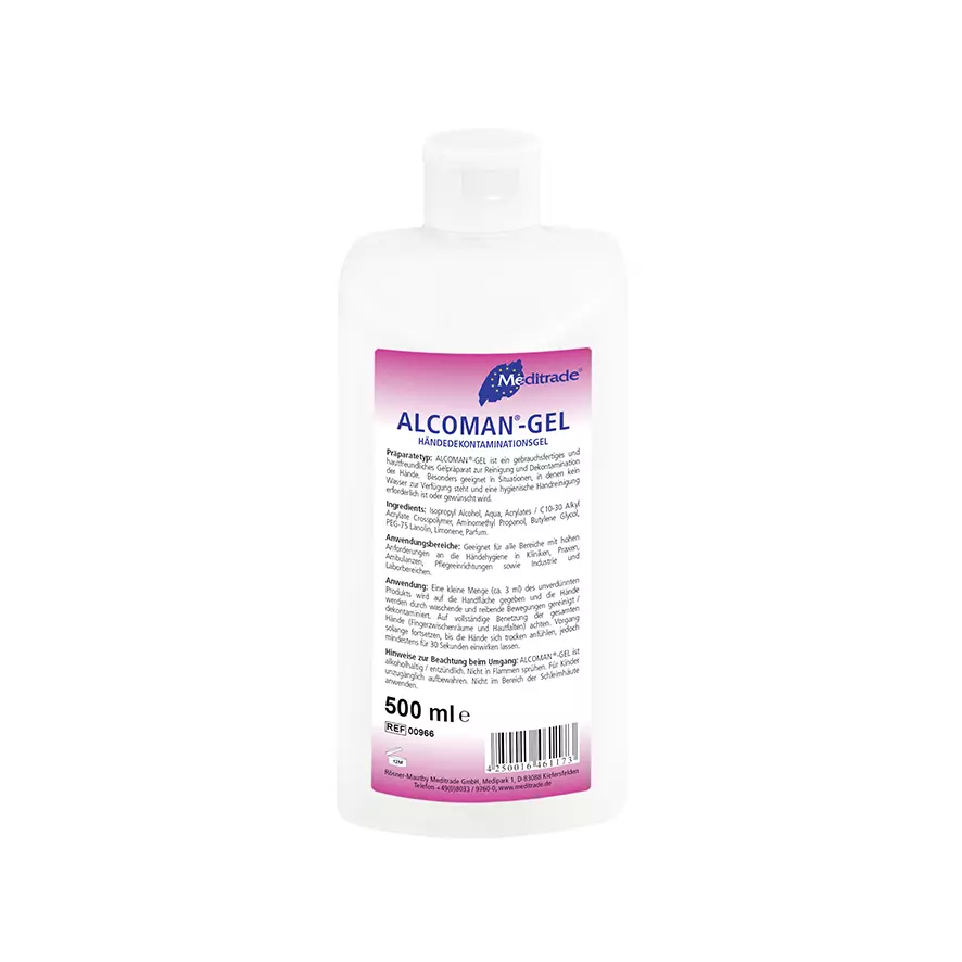 Meditrade 00966, Alcoman® Gel, Hand Decontamination, 500 ml, image 1, gallery thumbnail