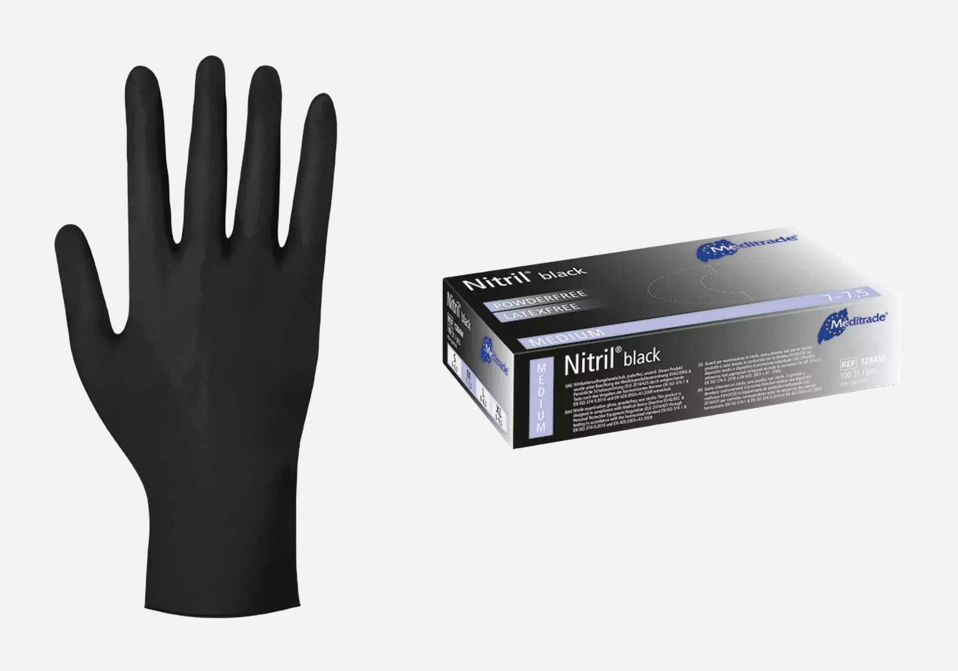 Meditrade 1284, Nitril® Black Nitrile Examination Glove, Powder-Free, image 2