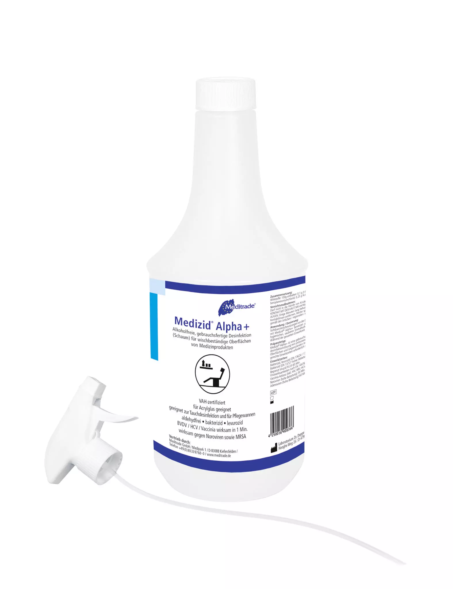 Meditrade 00964, Medizid® Alpha+ Alcohol-Free Foam Sanitizer, 1 L, image 1