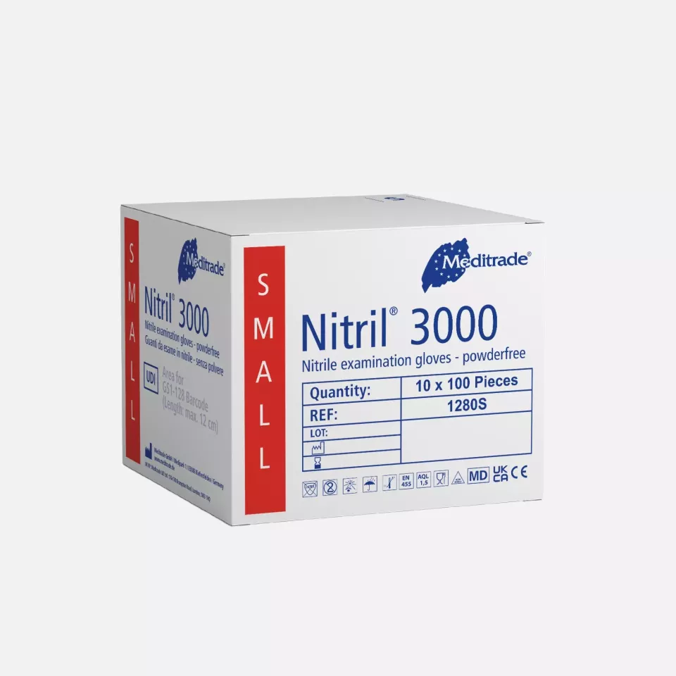 Meditrade 1280, Nitril® 3000 Nitrile Examination Glove, Powder-Free, image 3, gallery thumbnail