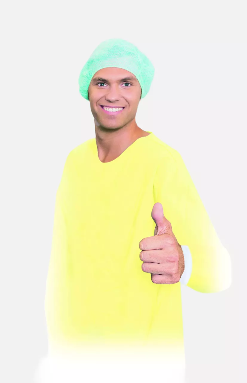 Meditrade 4698, BeeSana® PP/PE Gown 26 g, Yellow, image 1, gallery thumbnail