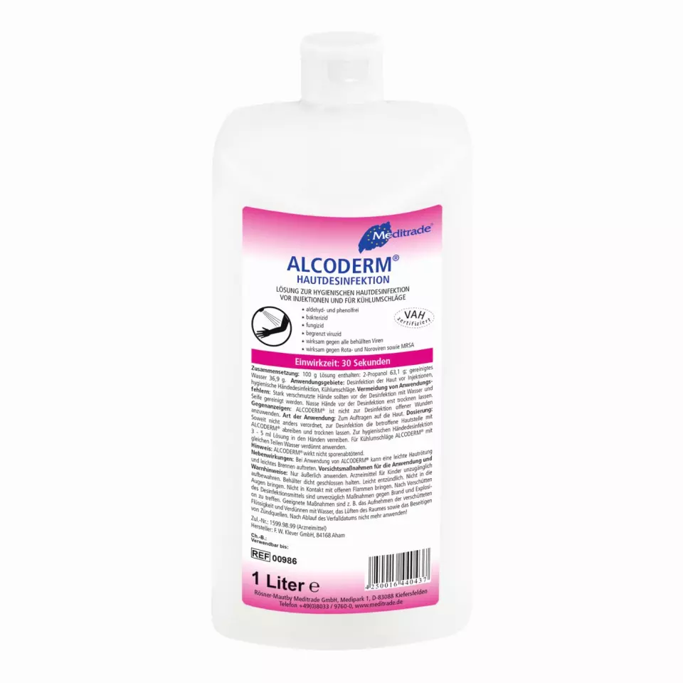 Meditrade 00986, Alcoderm® Skin Disinfectant, 1 L, image 1, gallery thumbnail