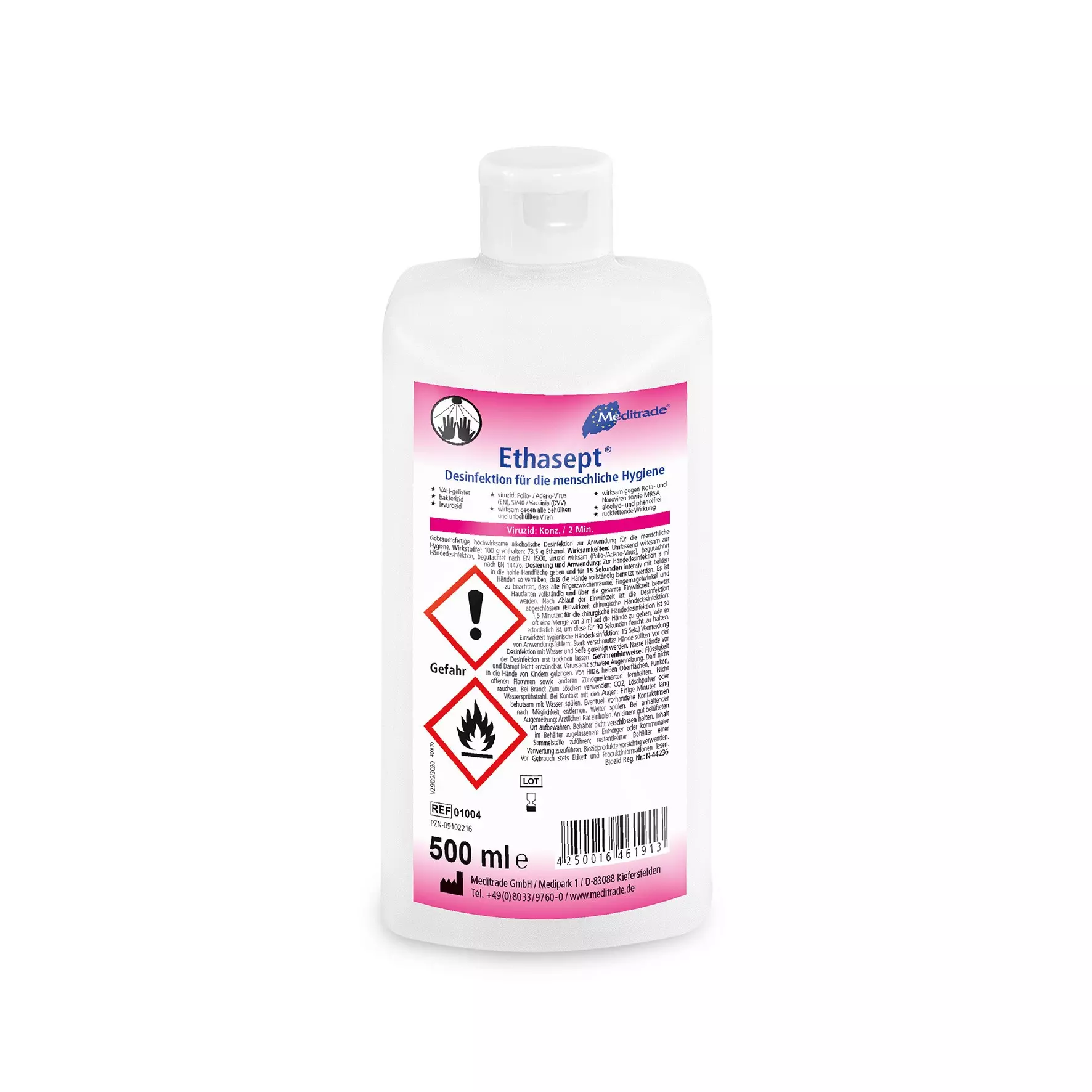 Meditrade 01004, Ethasept® Hand Sanitizer, 500 ml, image 1