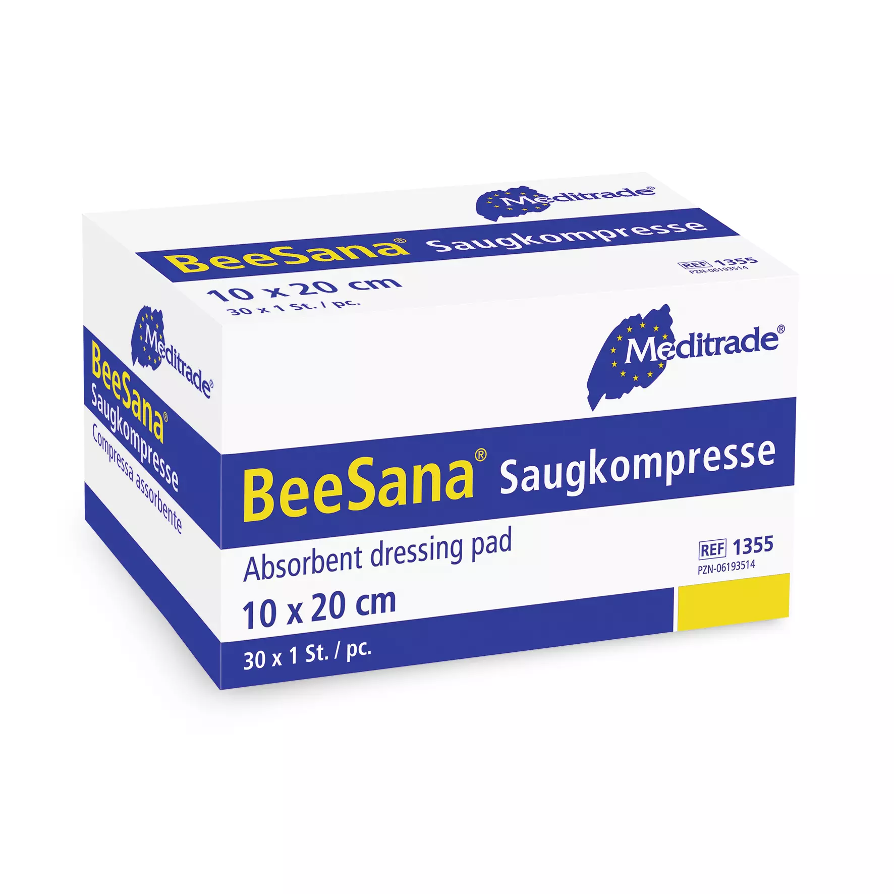 Meditrade 1355, BeeSana® Absorbent Dressing Pad, Sterile, 10 x 20 cm, image 1
