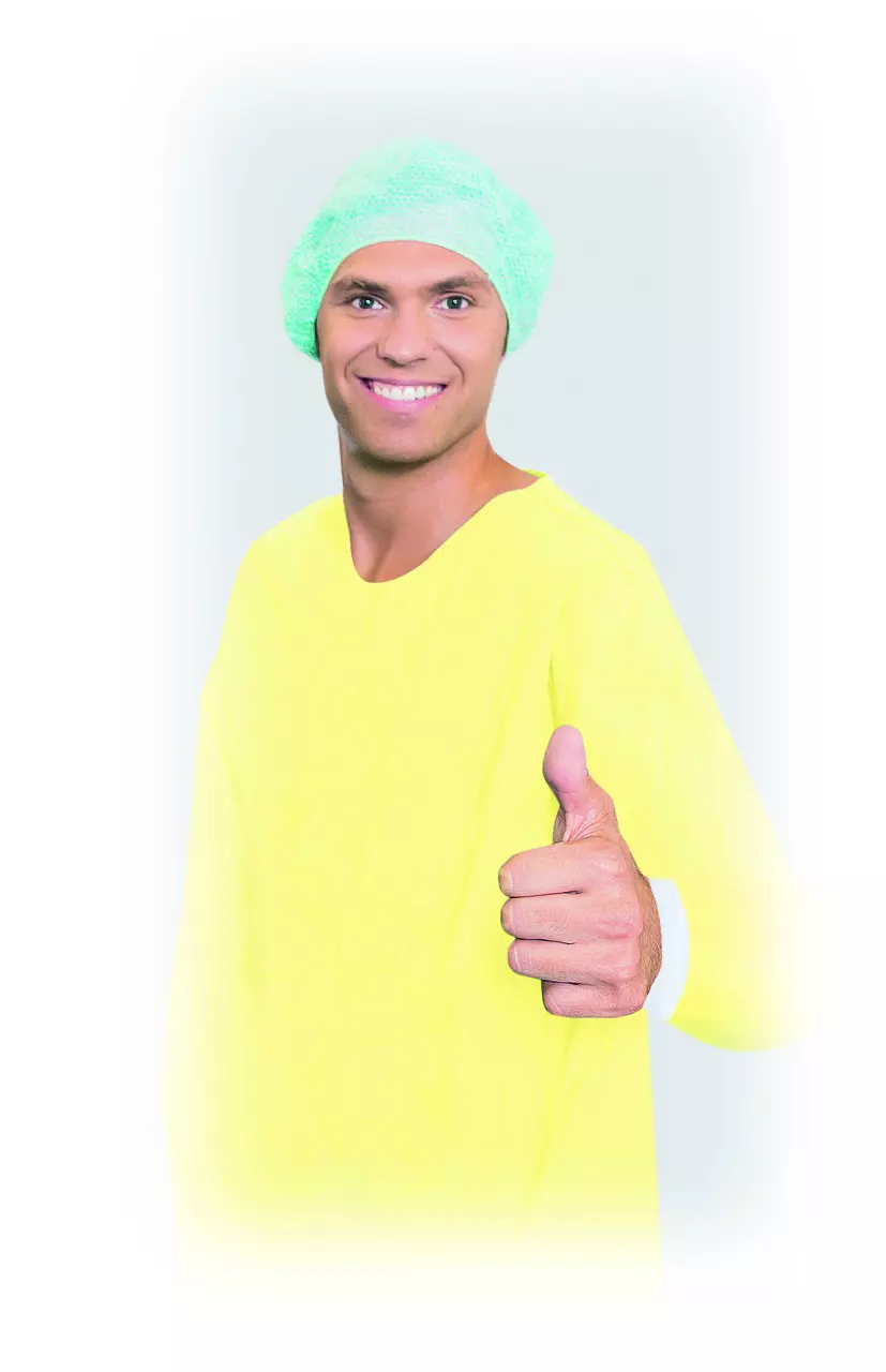 Meditrade 4698, BeeSana® PP/PE Gown 26 g, Yellow, image 1, gallery thumbnail