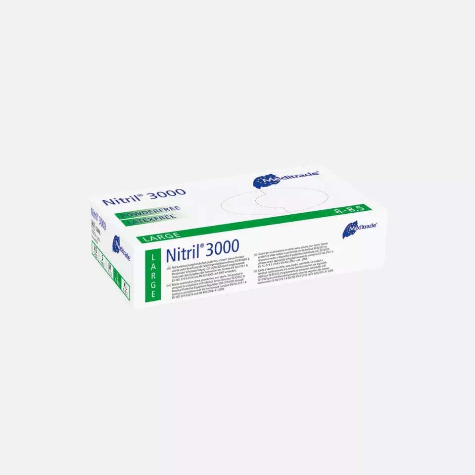 Meditrade 1280, Nitril® 3000 Nitrile Examination Glove, Powder-Free, image 1, gallery thumbnail