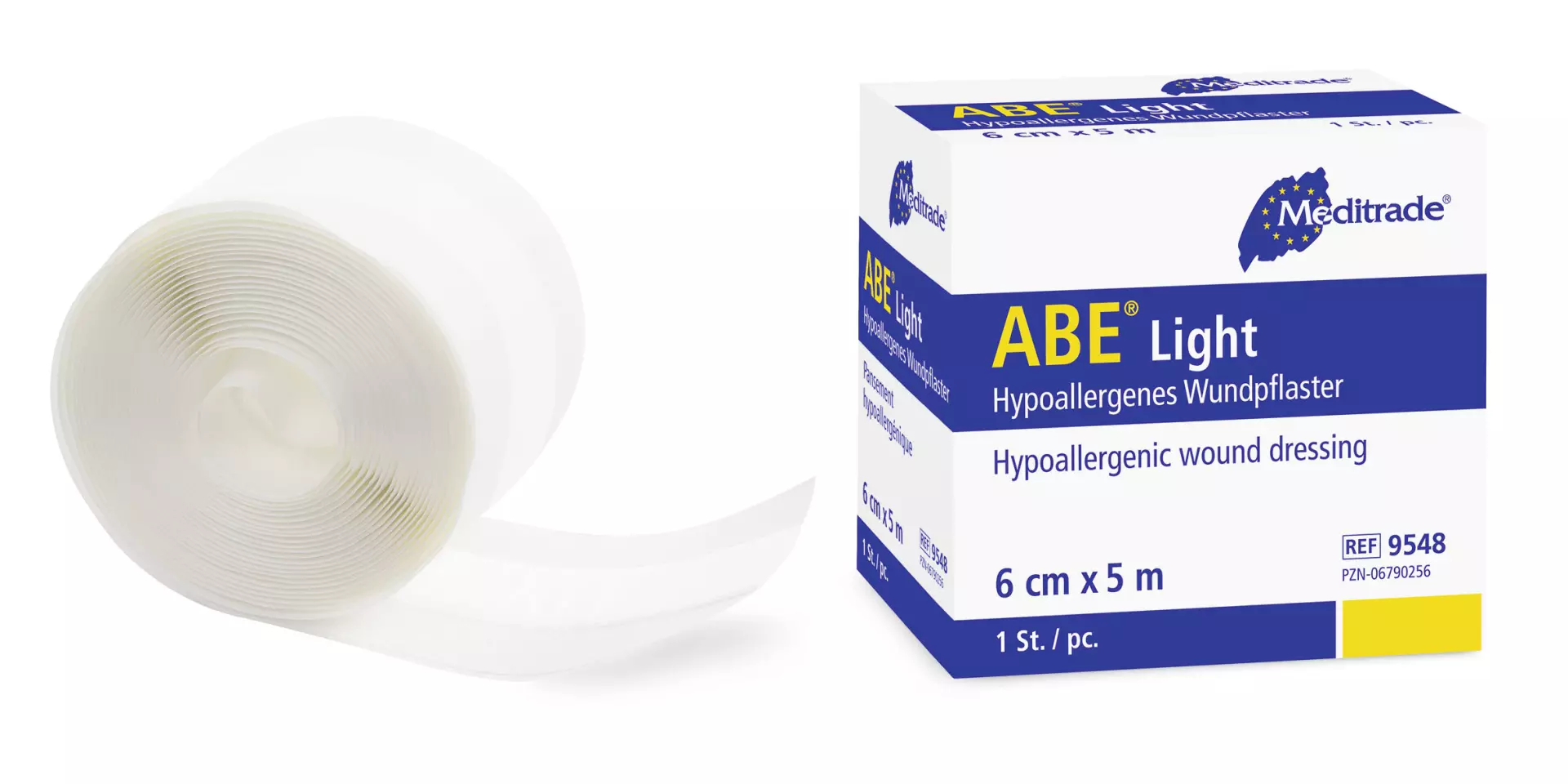 Meditrade 9548, ABE® light Hypoallergenic and Elastic Rapid Wound Dressing, 6 cm x 5 m