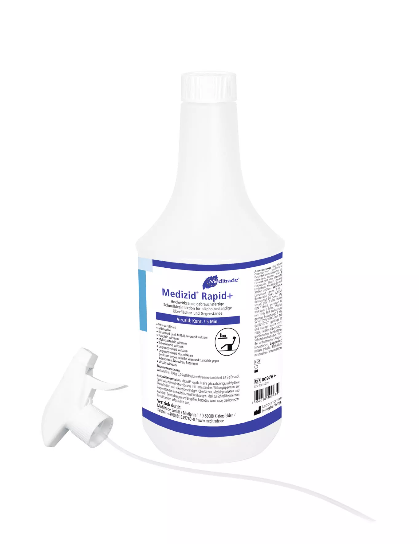 Meditrade 00976, Medizid® Rapid+ Aldehyde-Free Surface Disinfectant, 1 L