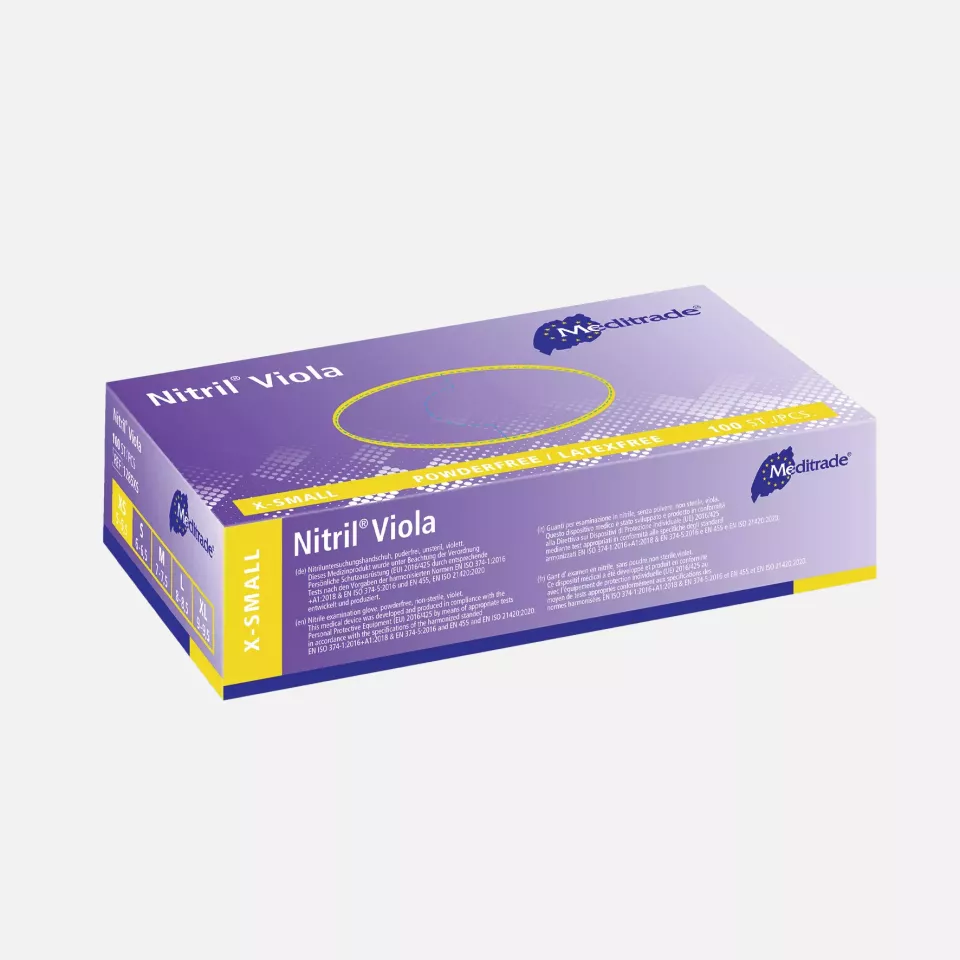 Meditrade 1285, Nitril® Viola Nitrile Examination Glove, Powder-Free, image 1, gallery thumbnail