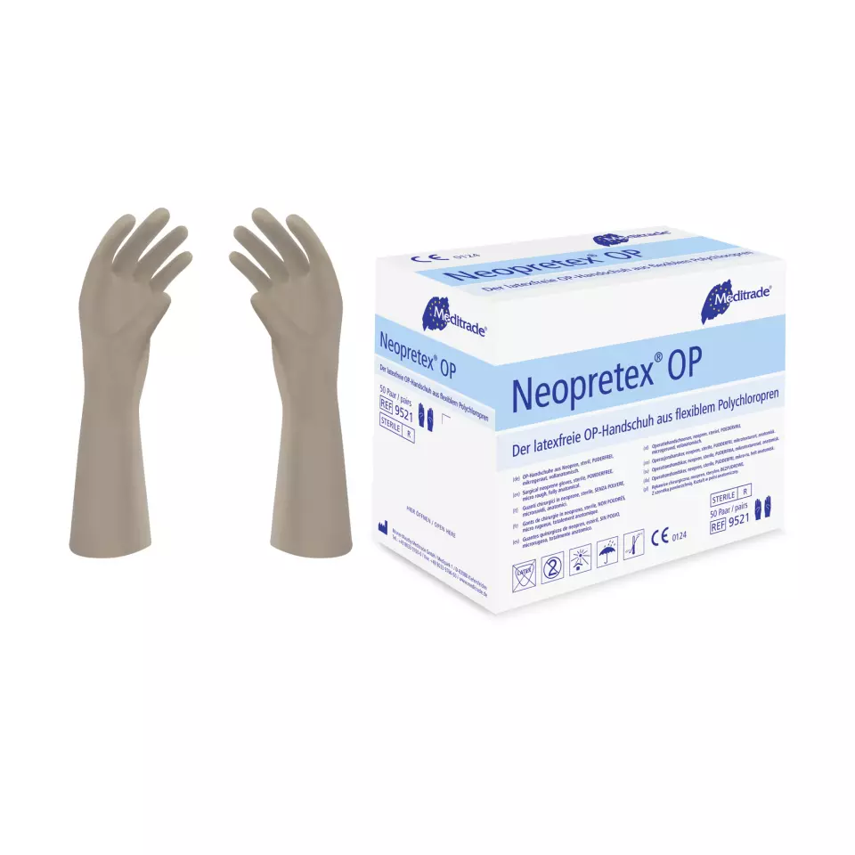 Meditrade 9521, Neopretex® Surgical Polychloroprene Glove, Sterile, Powder-Free, image 1, gallery thumbnail