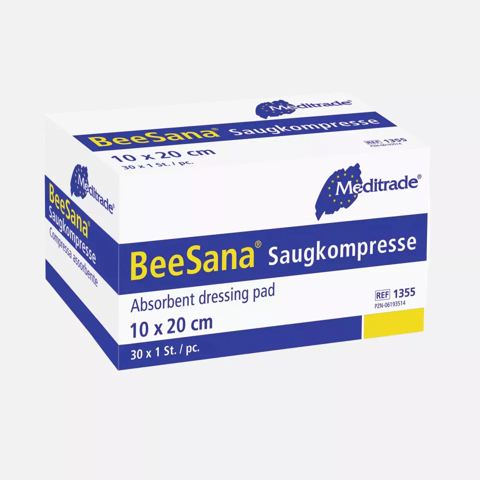 Meditrade 1355, BeeSana® Absorbent Dressing Pad, Sterile, 10 x 20 cm, image 1, gallery thumbnail