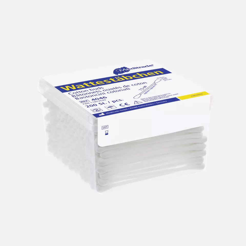 Meditrade 4046, Cotton Swabs, Length: 7.5 cm, Small Head, Plastic, image 1, gallery thumbnail