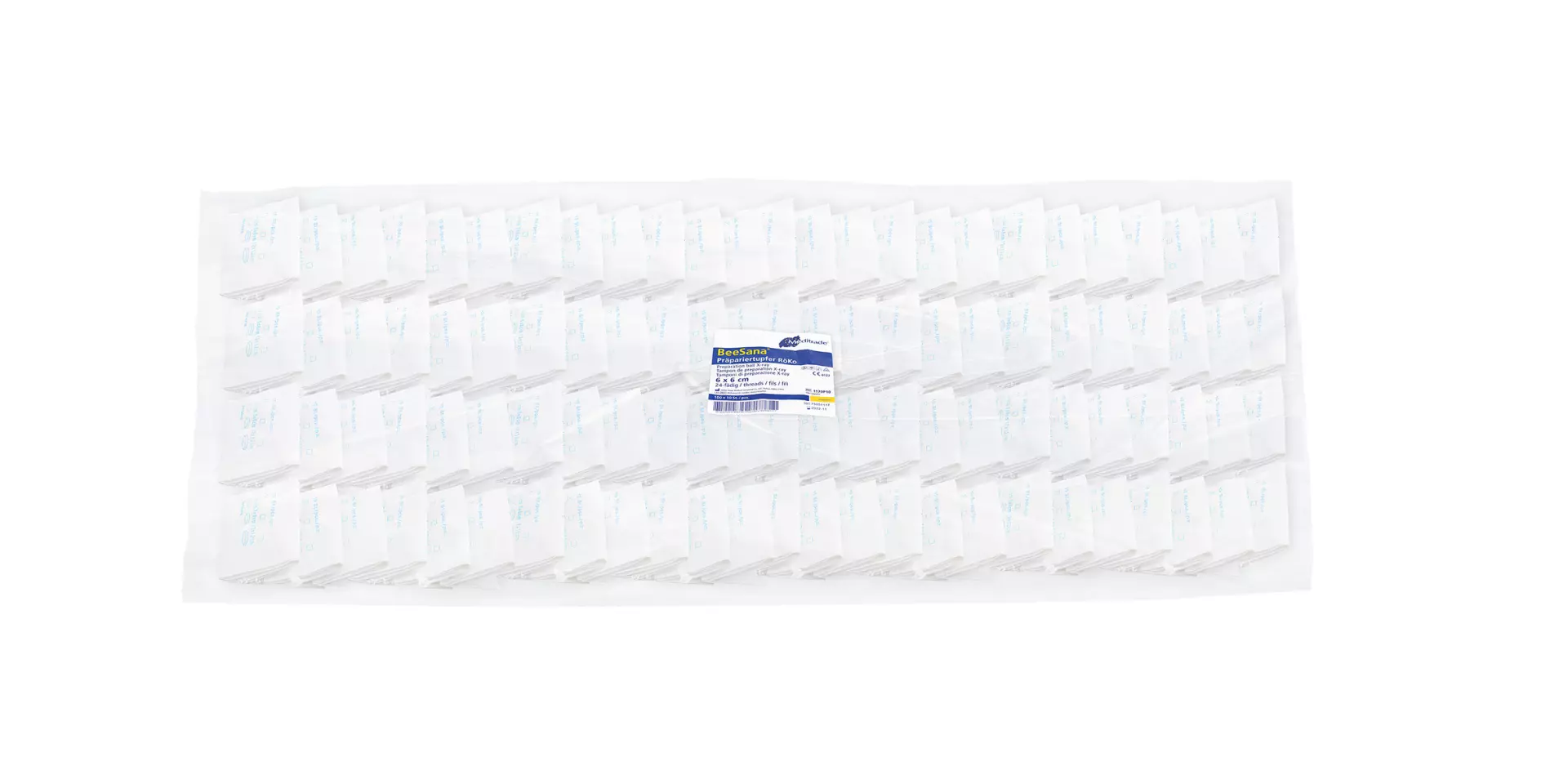 Meditrade 1170, BeeSana® Prepared Swabs, X-Ray Detectable Thread, Non-Sterile, 6 x 6 cm, image 1