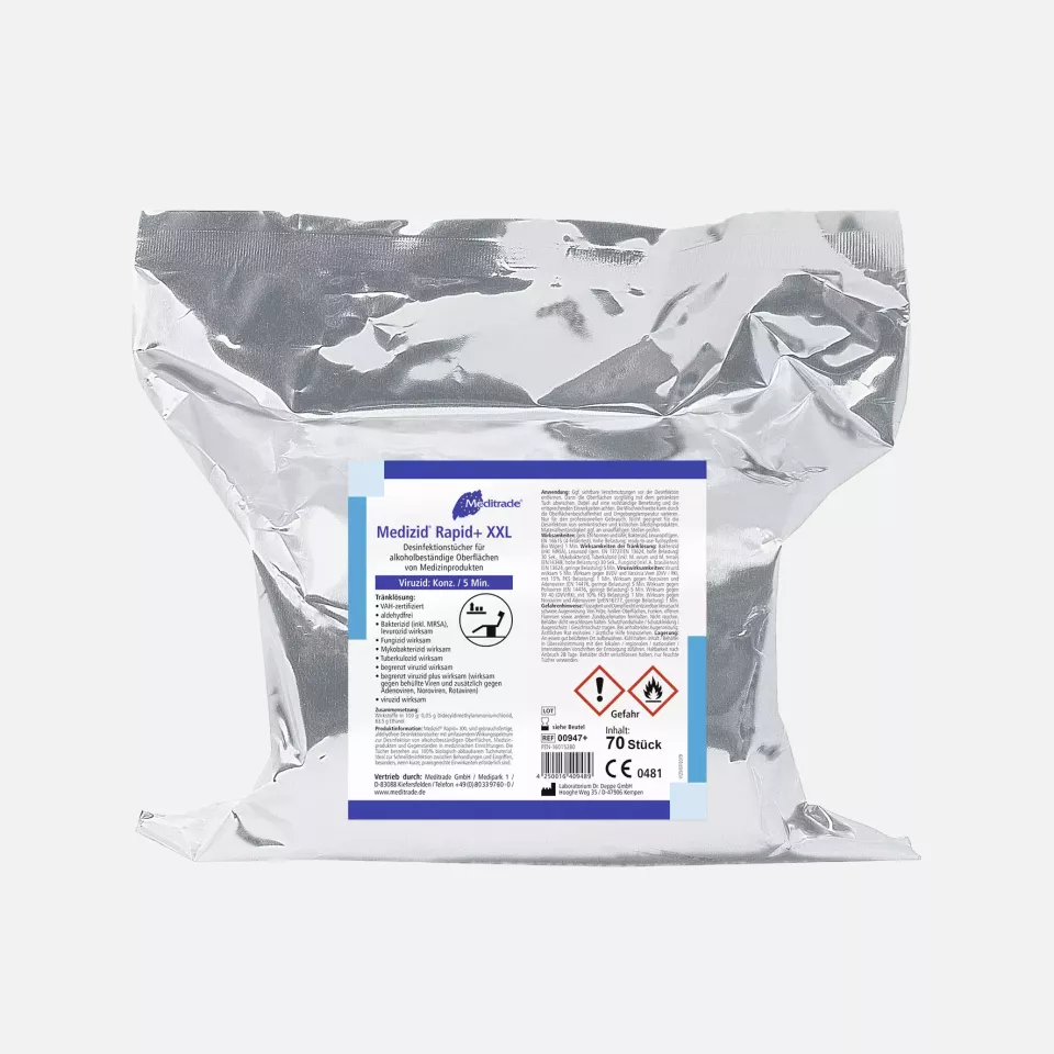 Meditrade 00947, Medizid® Rapid+ Disinfectant Wipes, Bucket Refill Pack, image 1, gallery thumbnail