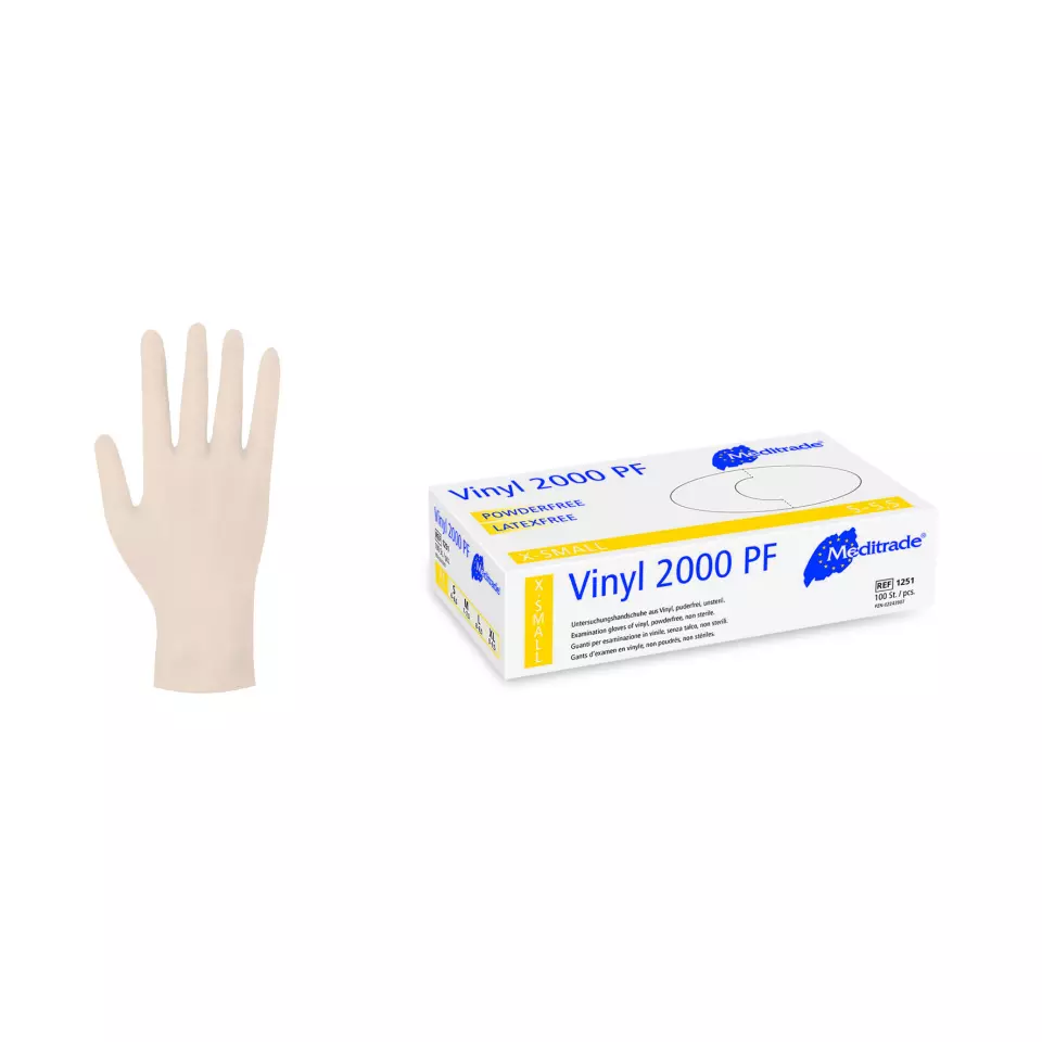 Meditrade 1251, Vinyl 2000 PF Vinyl Examination Glove, Powder-Free, image 5, gallery thumbnail