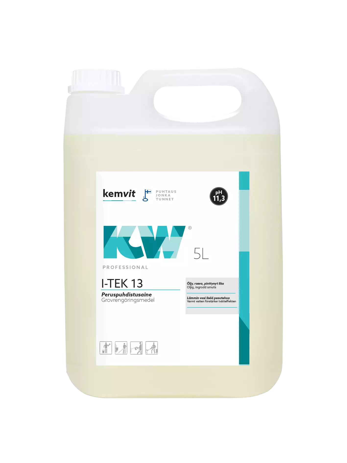 Kemvit 184485, KW I-TEK 13 5L Strongly Alkaline Cleaner, image 1