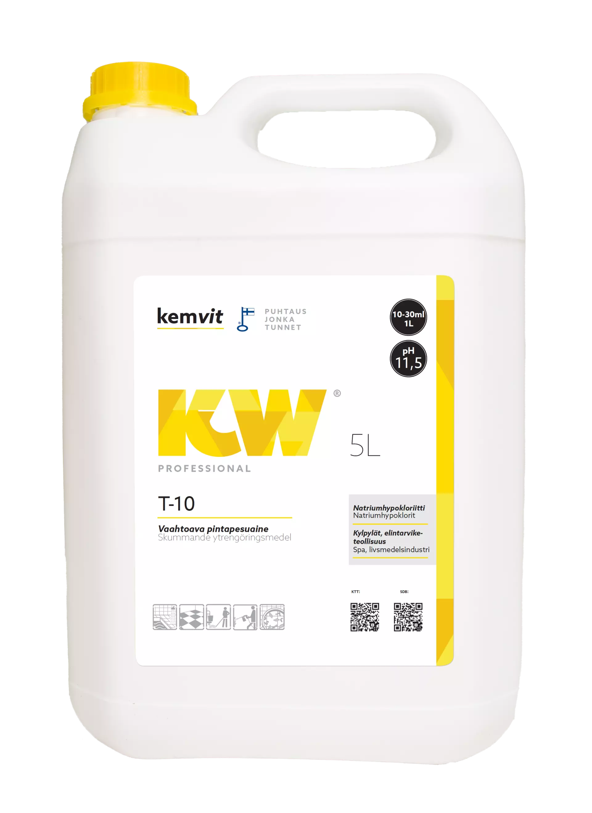 Kemvit 184105, KW T-10 5L Surface Cleaner for Food Industry, image 1