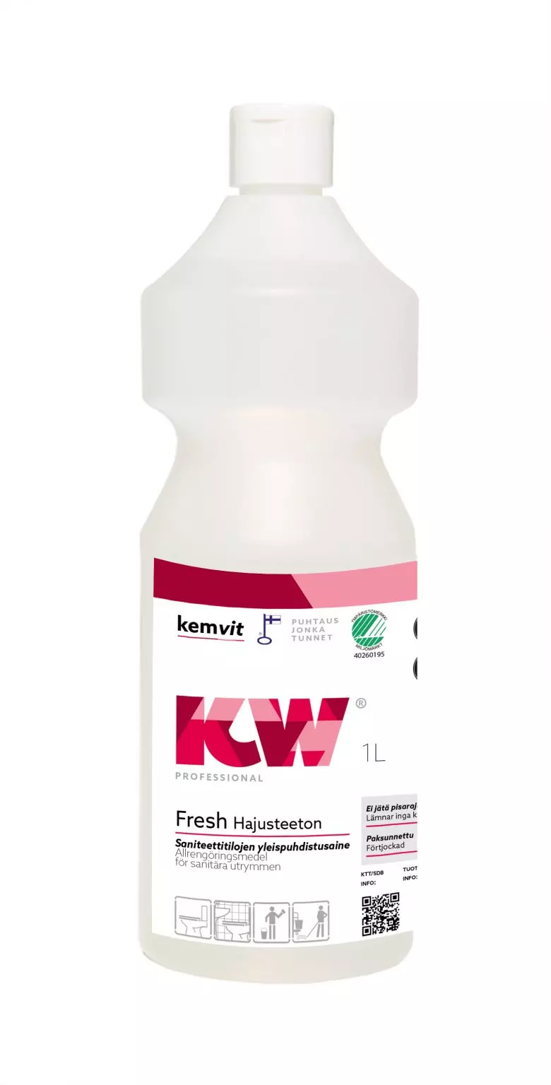 Kemvit 184351, KW FRESH 1L Unscented Sanitary Facilities Cleaner, image 1, gallery thumbnail