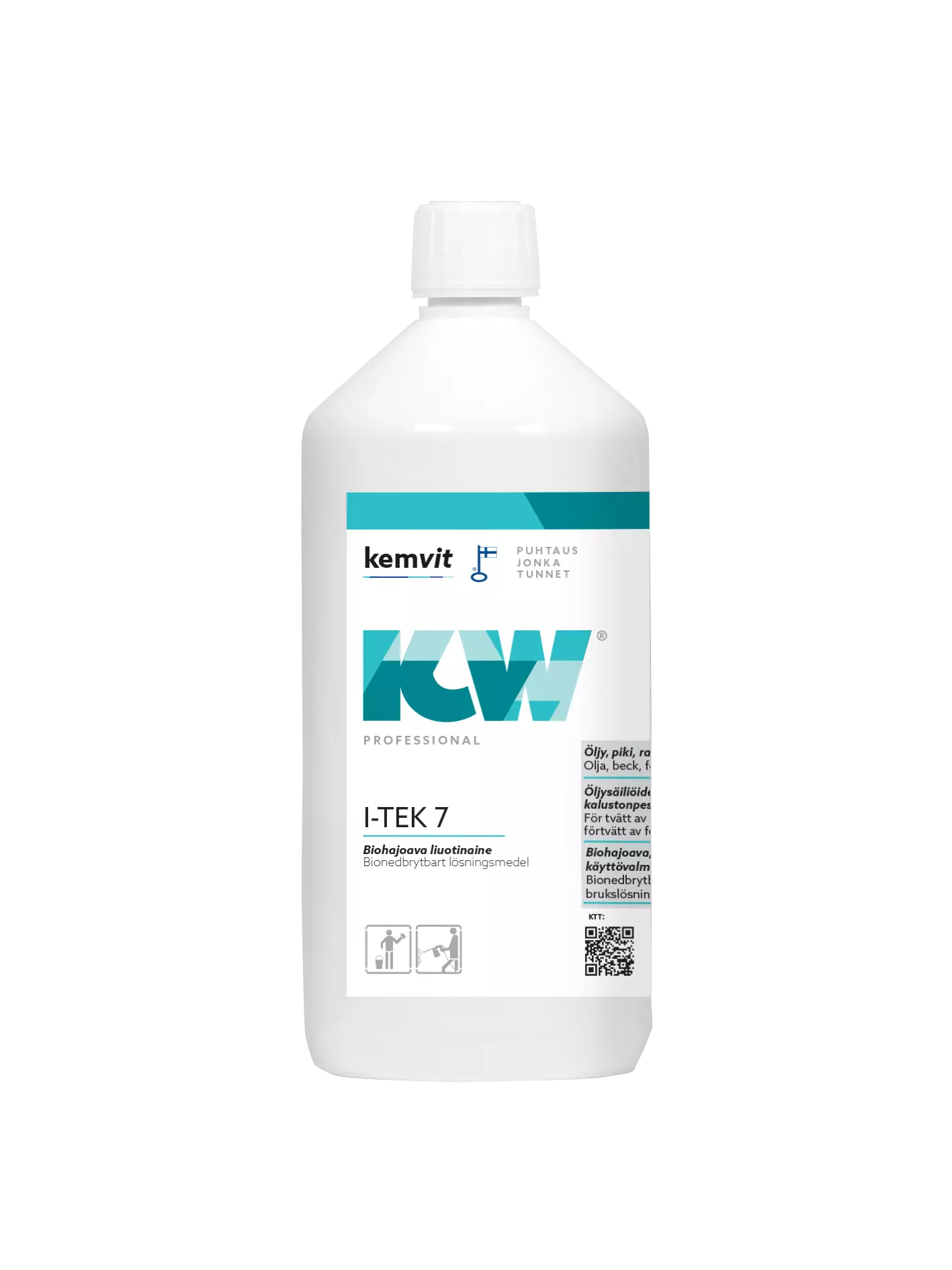 Kemvit 183611, KW I-TEK 7 1L, Oil/Soot/Tar and Resin Solvent Cleaner, image 1