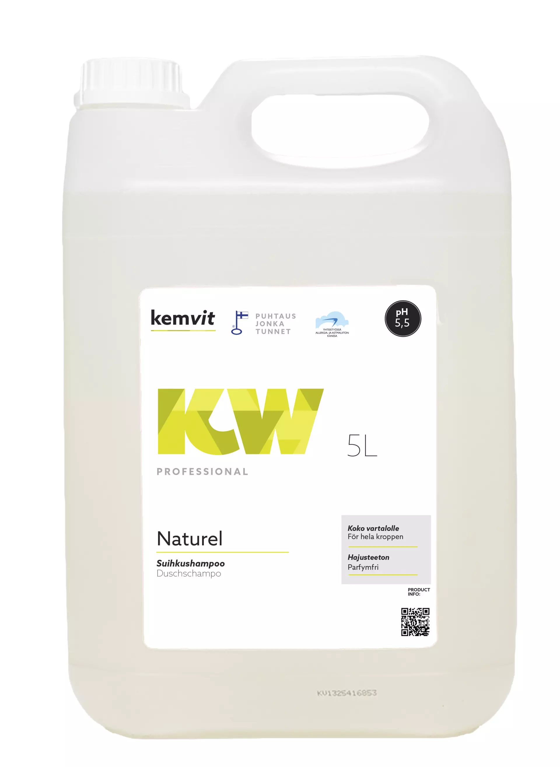 Kemvit 183955, KW NATUREL 5L Ett oparfymerat tvättmedel, image 1