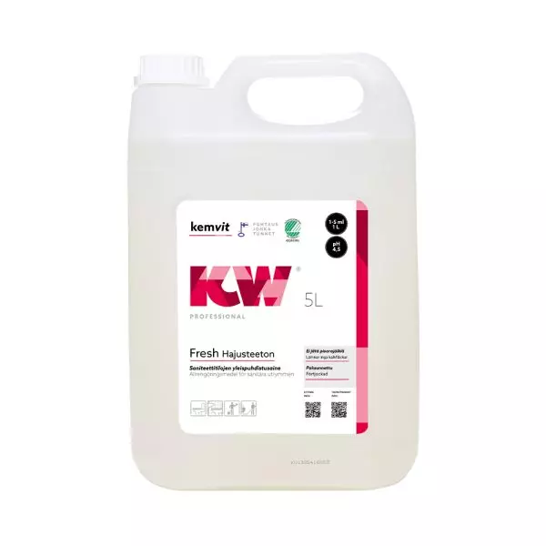 Kemvit 184355, KW FRESH 5L Unscented Sanitary Facilities Cleaner, image 1, gallery thumbnail