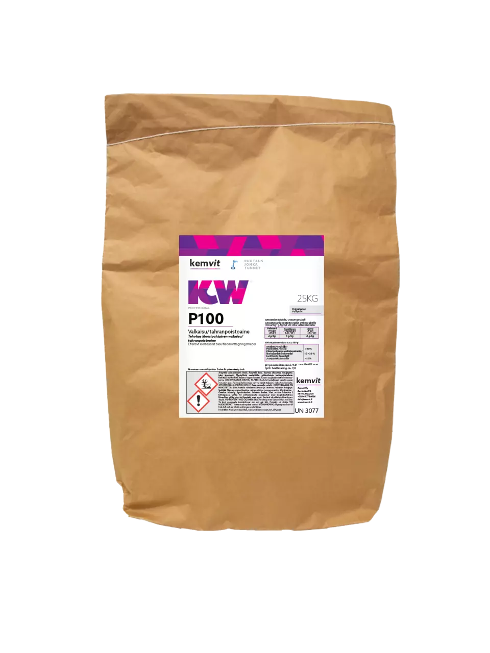 Kemvit 1838625, KW P100 25kg Chlorine-Based Bleaching and Stain Removal Agent, image 1, gallery thumbnail