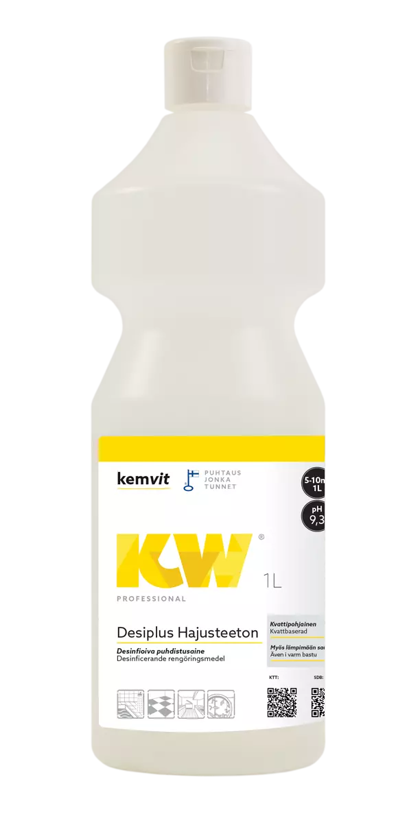 Kemvit 184721, KW DESIPLUS 1L Fragrance-Free Wet Room Cleaner, image 1, gallery thumbnail